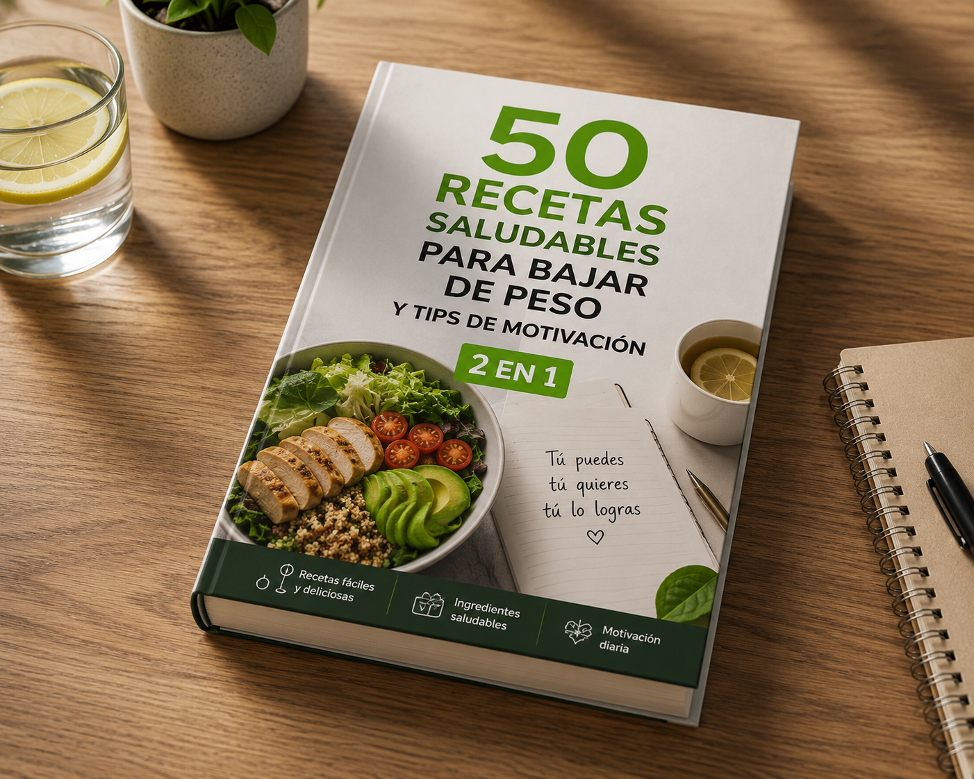 50 Recetas Saludables para Bajar de Peso + Tips de Motivación